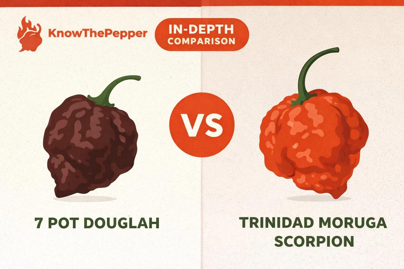 7 Pot Douglah vs Trinidad Moruga Scorpion comparison