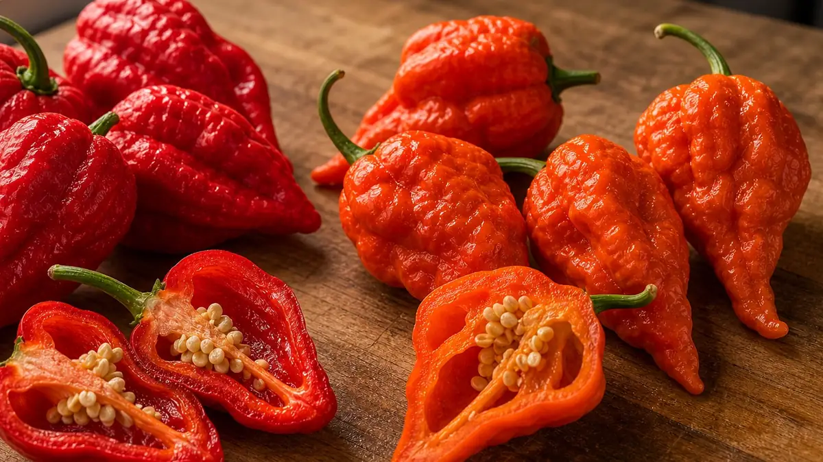 Additional 7 Pot Douglah and Trinidad Moruga Scorpion comparison view