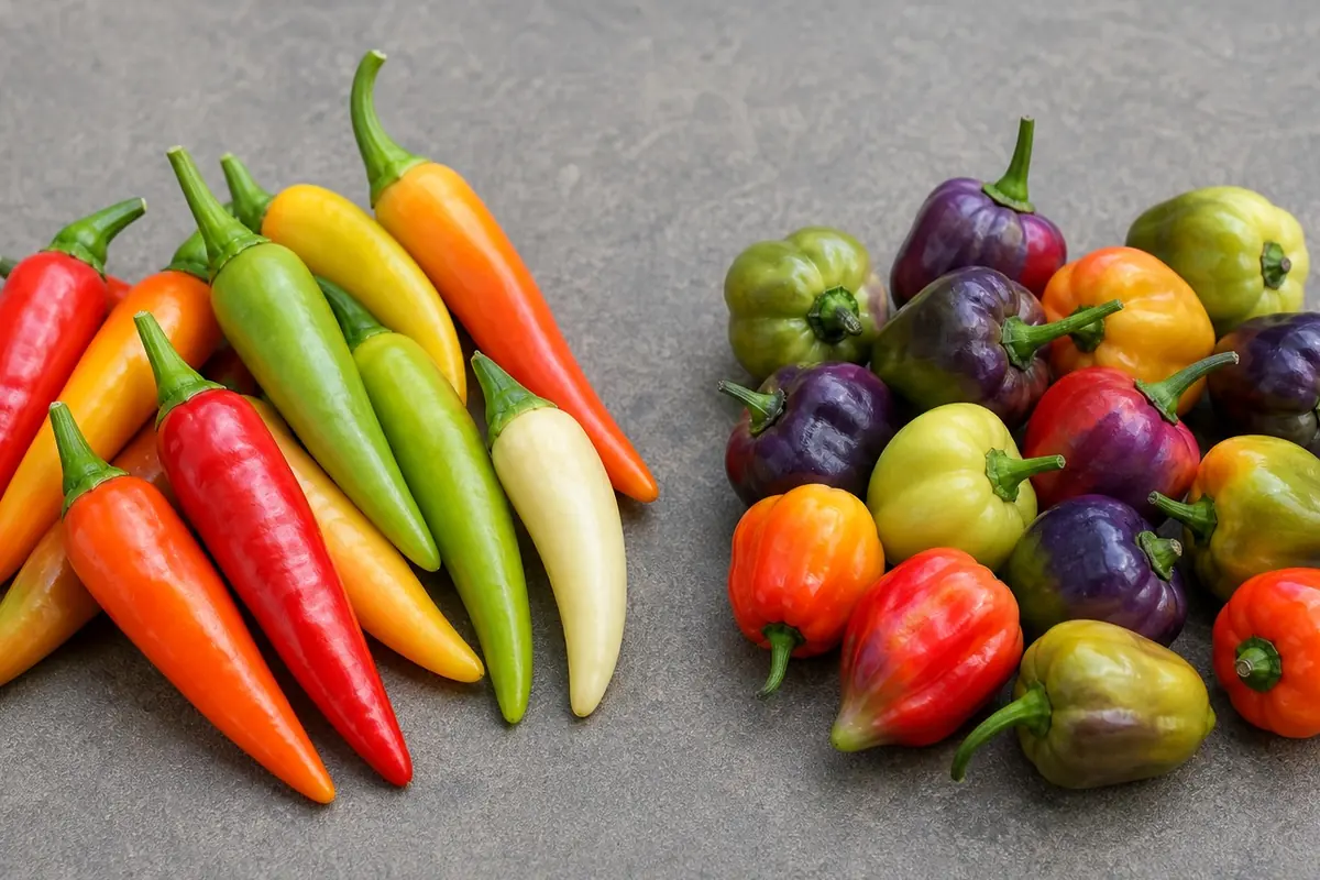 Aji Omnicolor and Bolivian Rainbow Pepper comparison