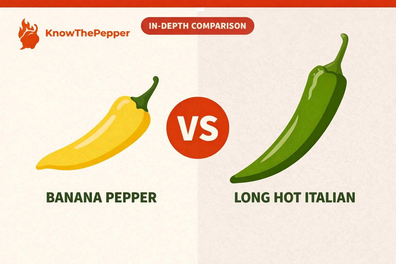 Banana Pepper vs Long Hot Italian comparison