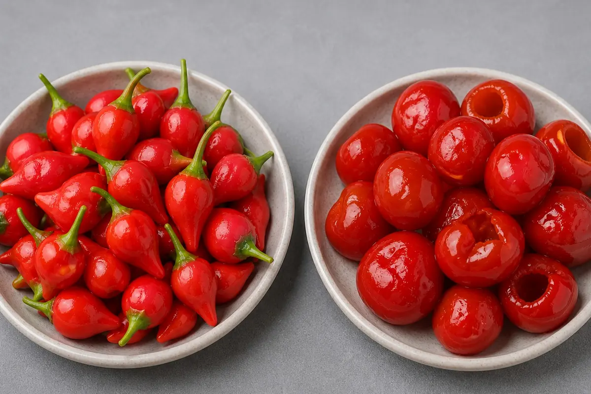 Biquinho Pepper and Peppadew Pepper comparison