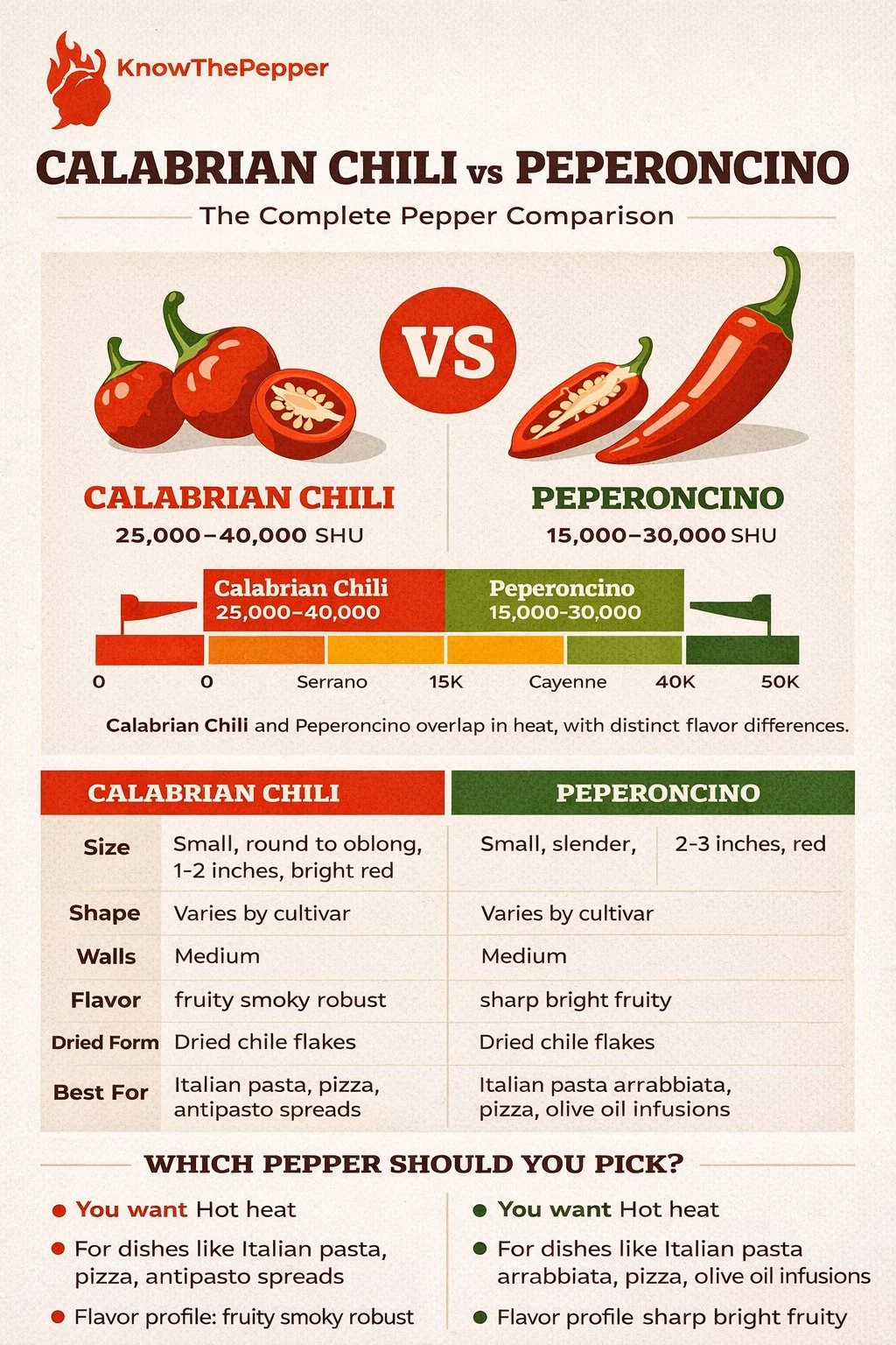 Calabrian Chili and Peperoncino comparison