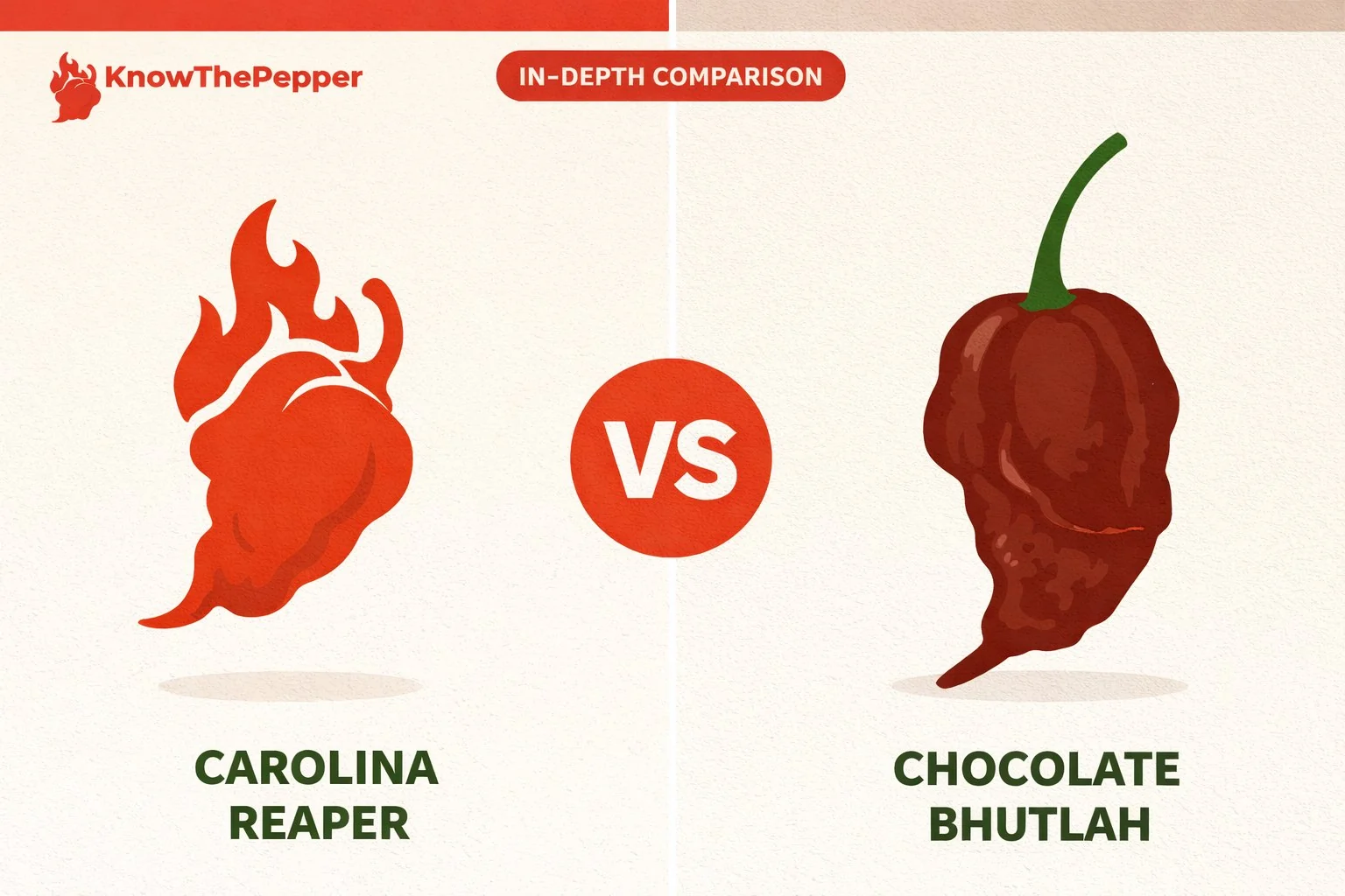 Carolina Reaper vs Chocolate Bhutlah comparison