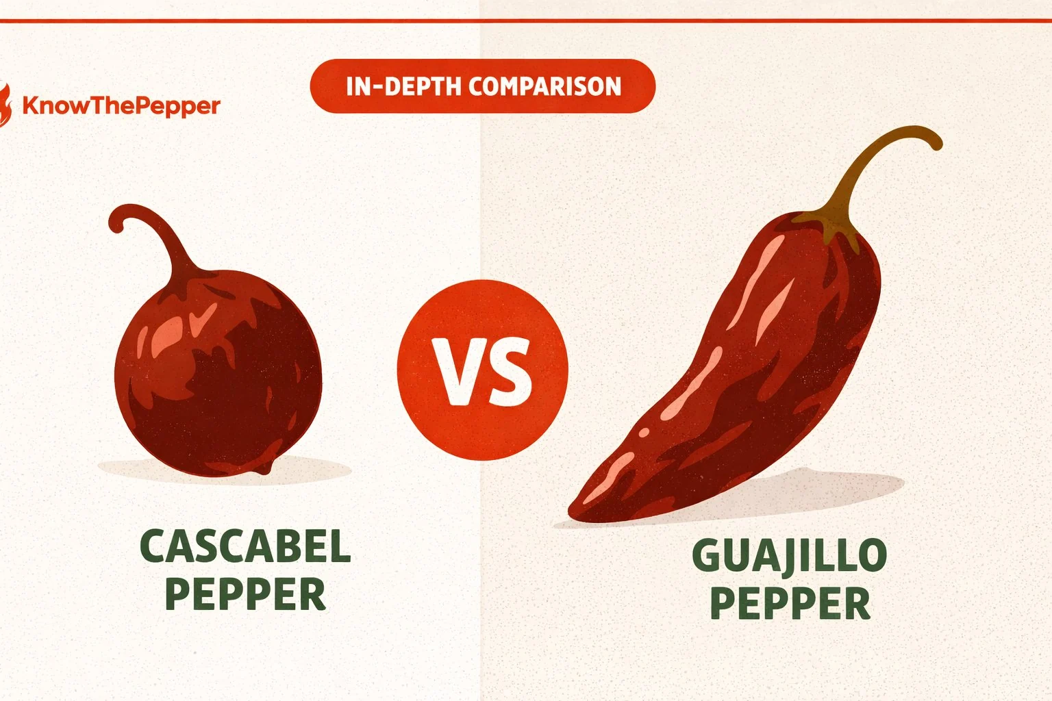 Cascabel Pepper vs Guajillo Pepper comparison