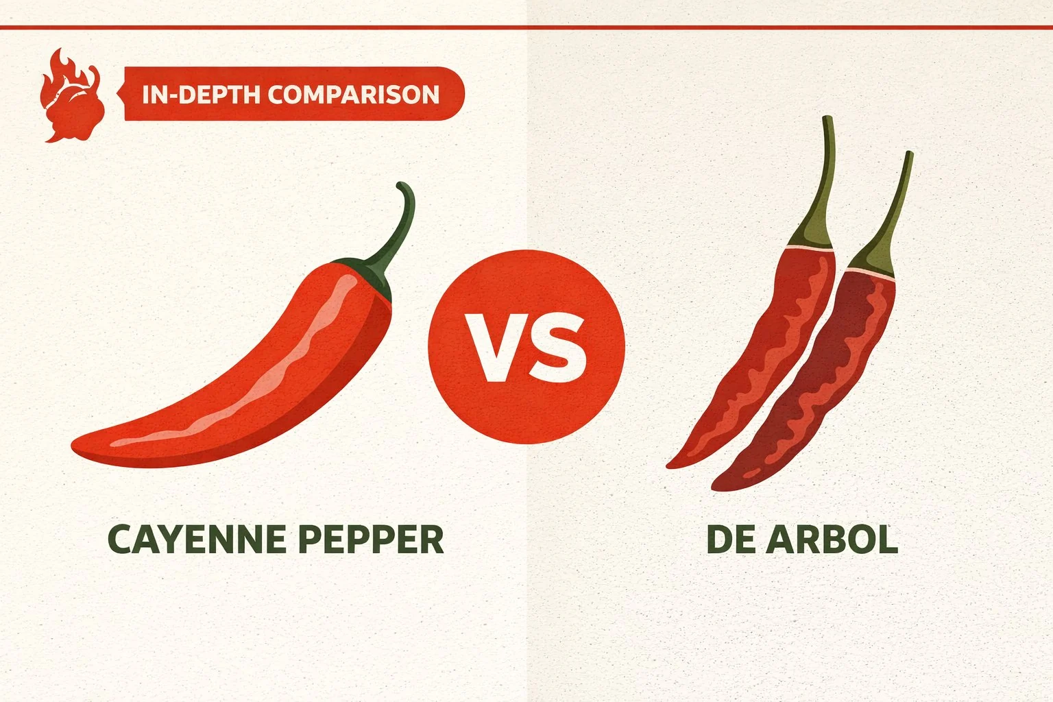 Cayenne Pepper vs De Arbol comparison