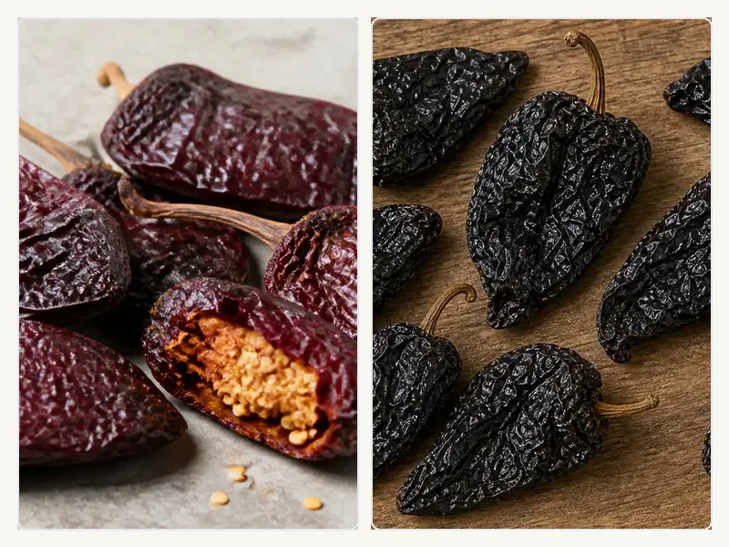 Chilhuacle Pepper and Ancho Pepper comparison