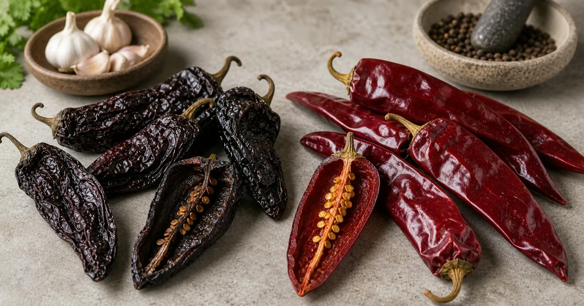 Chilhuacle Pepper vs Guajillo Pepper comparison