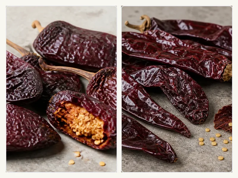 Chilhuacle Pepper and Guajillo Pepper comparison