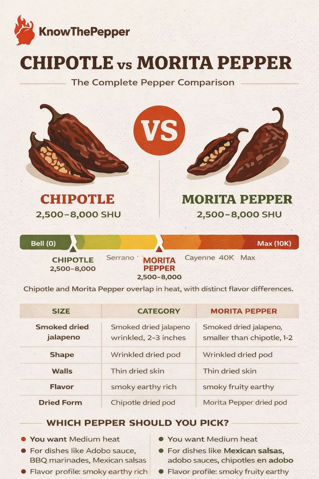 Chipotle and Morita Pepper comparison