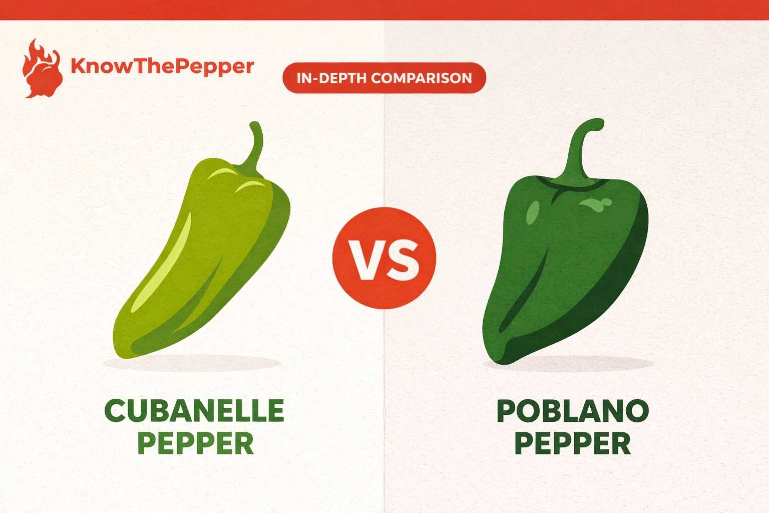 Cubanelle Pepper vs Poblano Pepper comparison