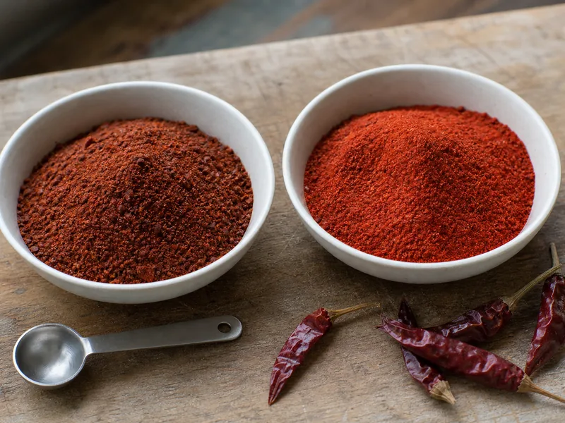 Dark and Light Chili Powder comparison