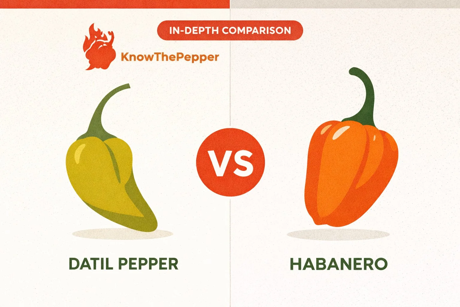 Datil Pepper vs Habanero comparison