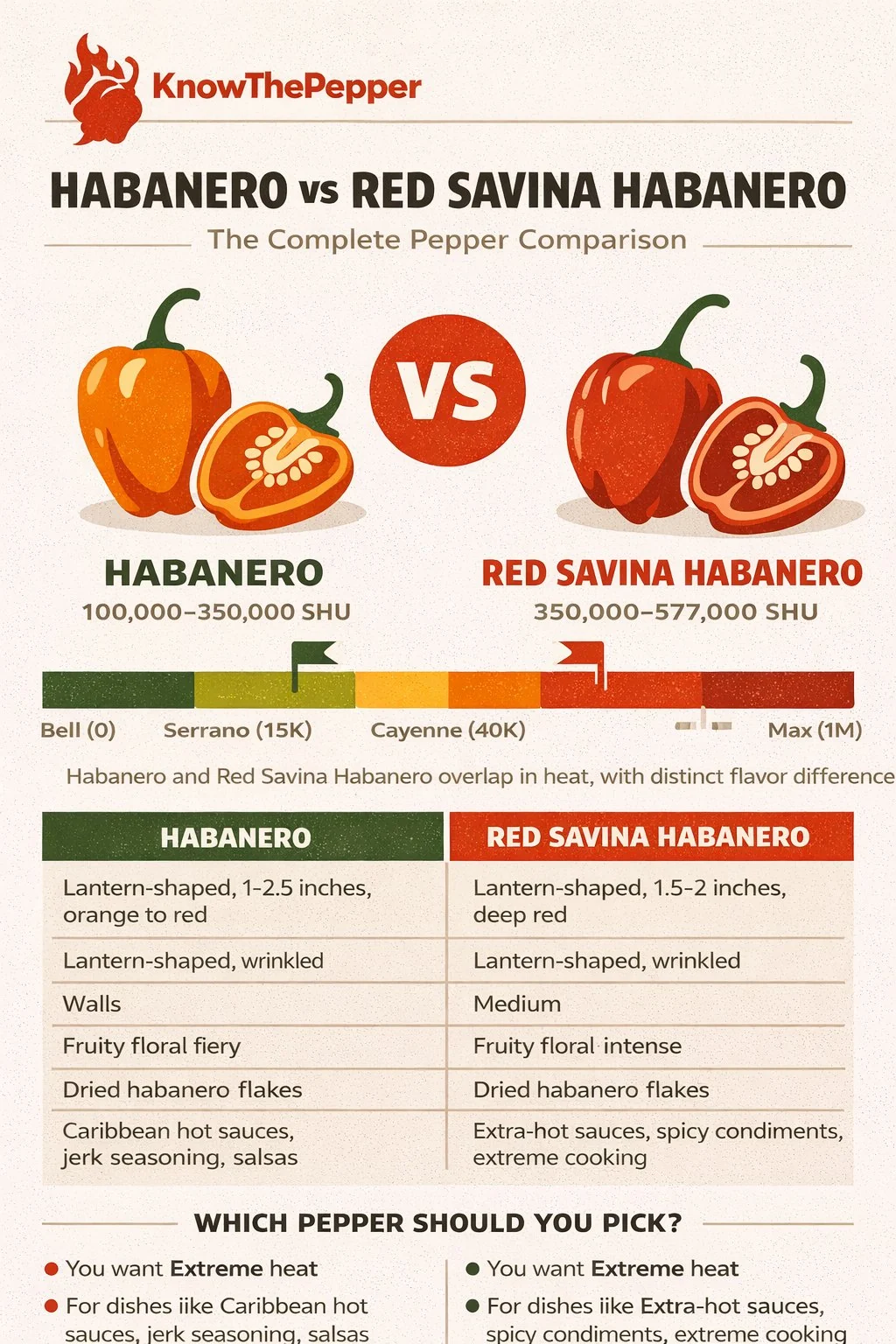 Habanero and Red Savina Habanero comparison