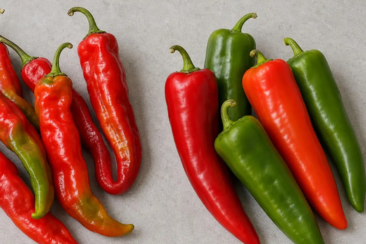 Additional Jimmy Nardello and Sweet Italian Pepper comparison view