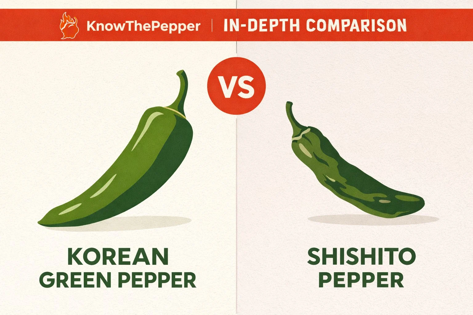 Korean Green Pepper vs Shishito Pepper comparison
