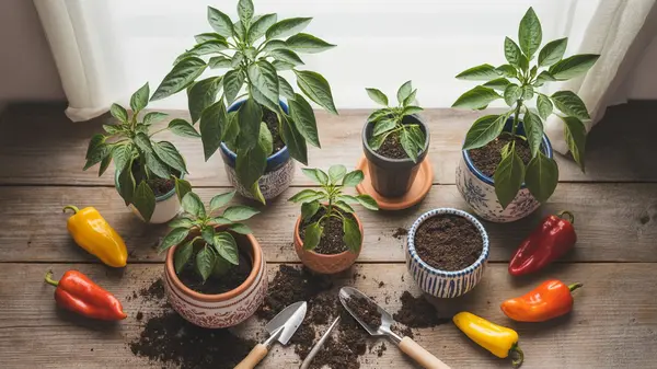 Container Growing Peppers