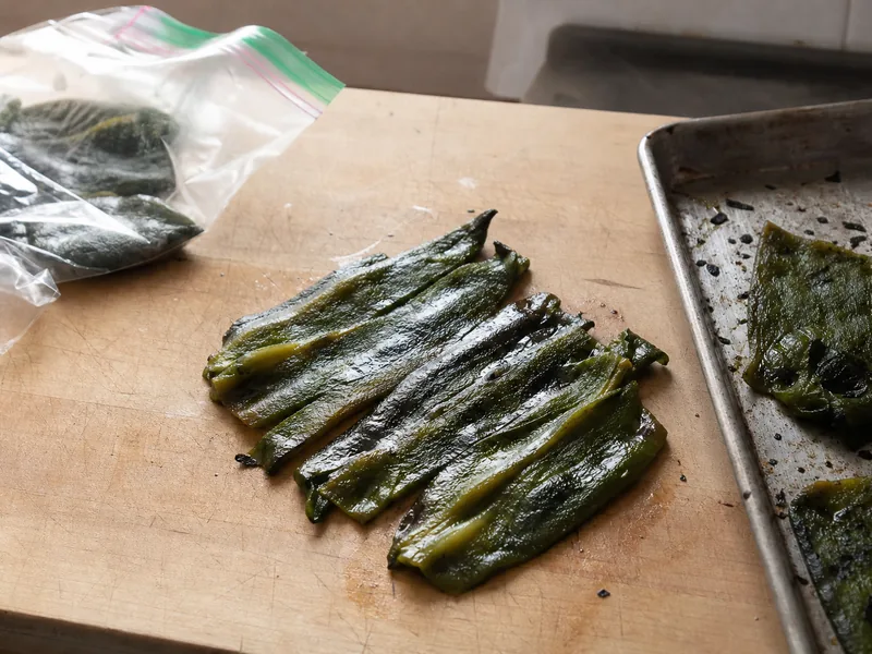 How to Store Poblano Peppers by Roasting and Freezing - visual guide and reference