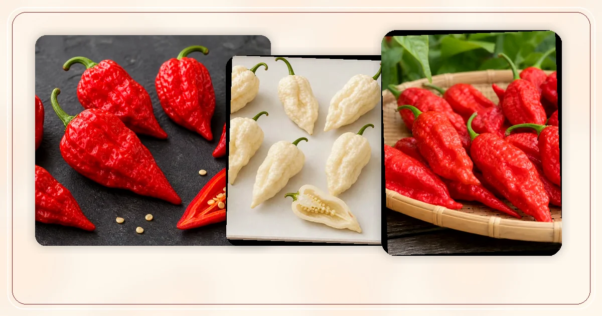 Indian Peppers hub with pepper varieties arranged for browsing