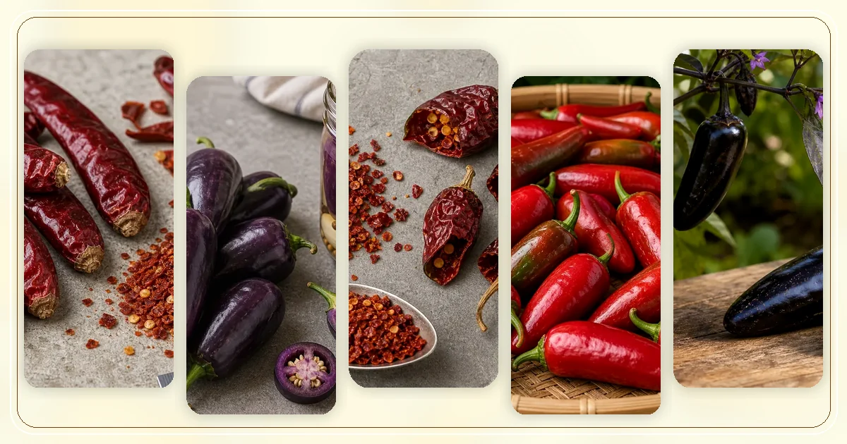 Medium Peppers (1K–10K SHU) hub with pepper varieties arranged for browsing
