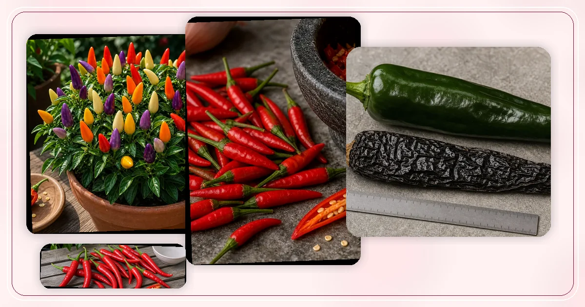 Best Peppers for Drying hub with pepper varieties arranged for browsing