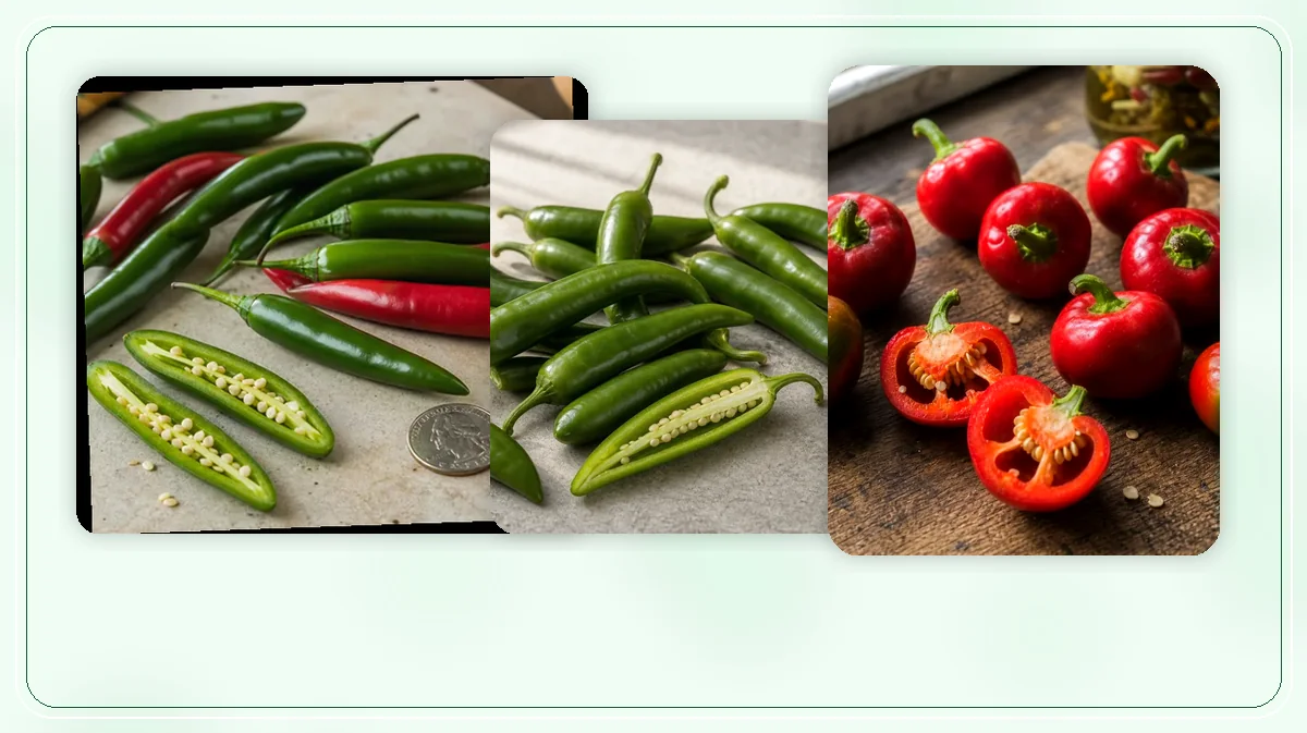 Best Peppers for Pickling in-post pepper reference image with varied cultivars and kitchen context