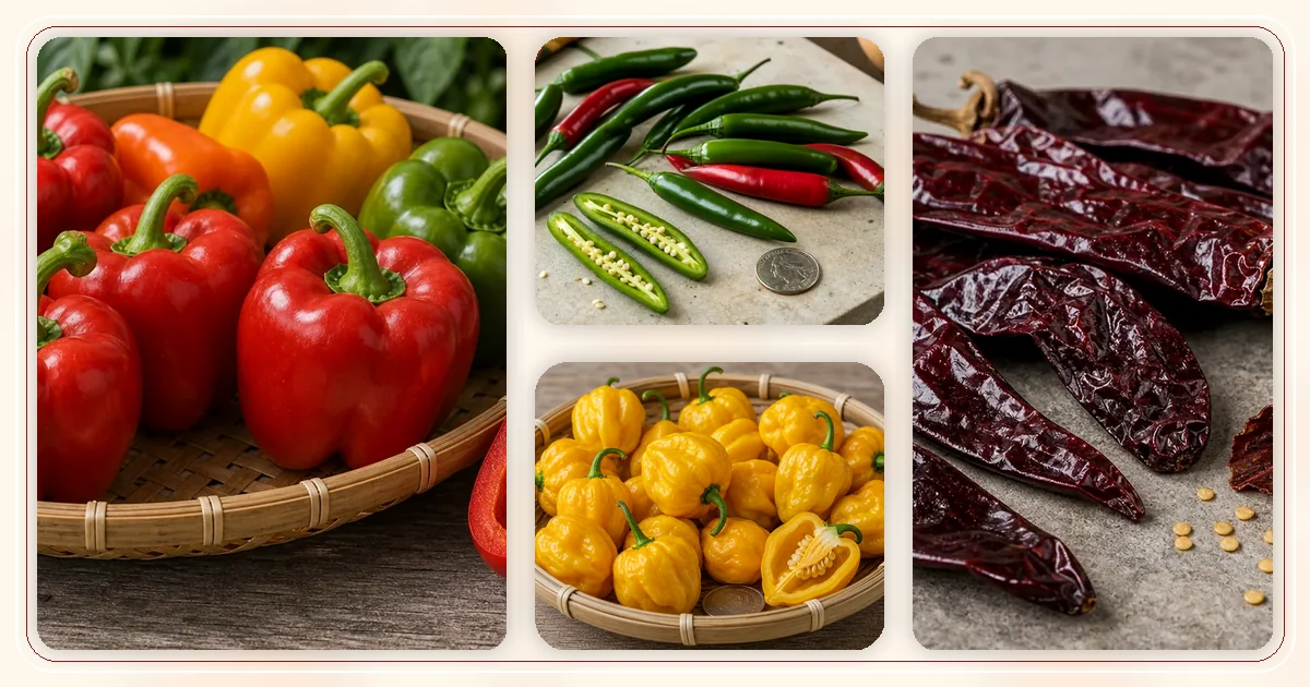 All Peppers Database hub with pepper varieties arranged for browsing