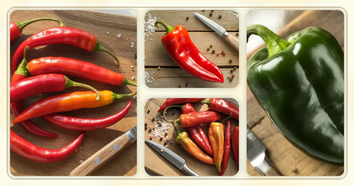 Pepper Substitutes hub with pepper varieties arranged for browsing