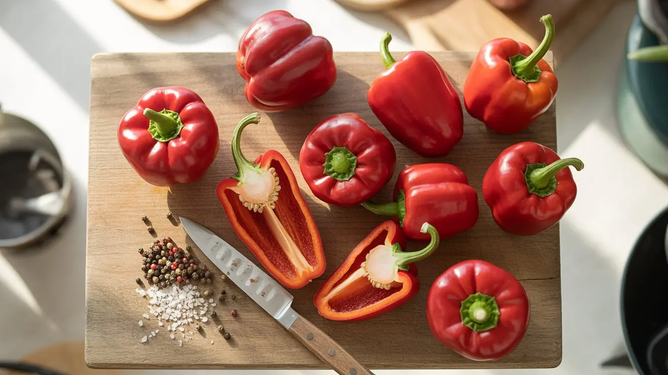 7 Pot Red Giant pepper - appearance, color and shape