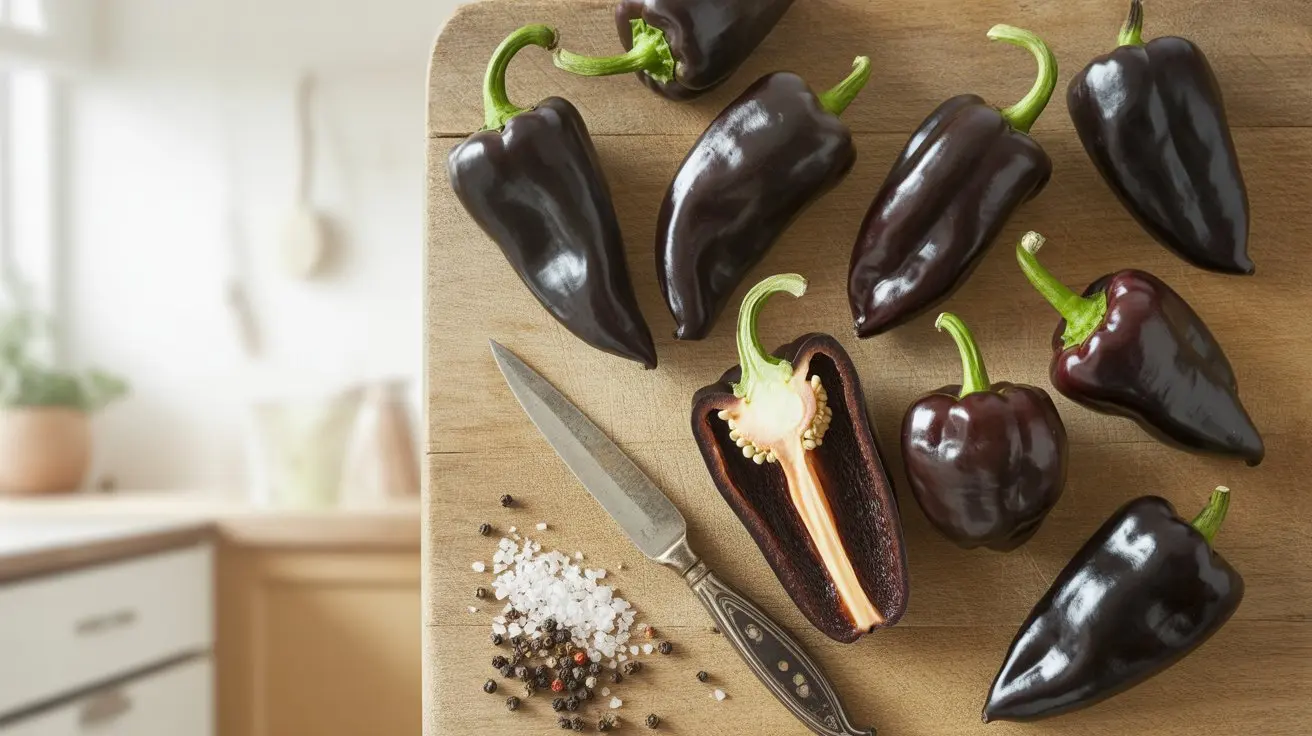 Black Hungarian Pepper pepper - appearance, color and shape