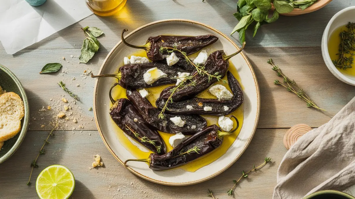 Fresh Black Hungarian Pepper peppers showing color, shape and texture