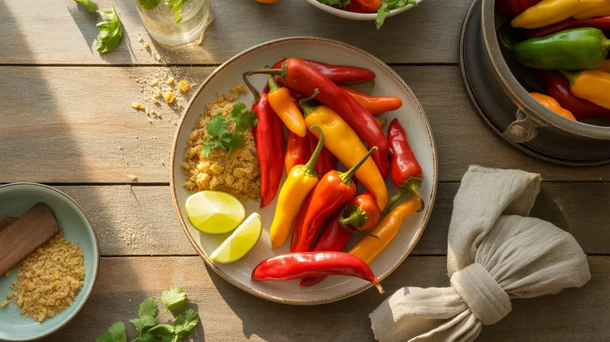 Fresh Cajun Belle peppers showing color, shape and texture