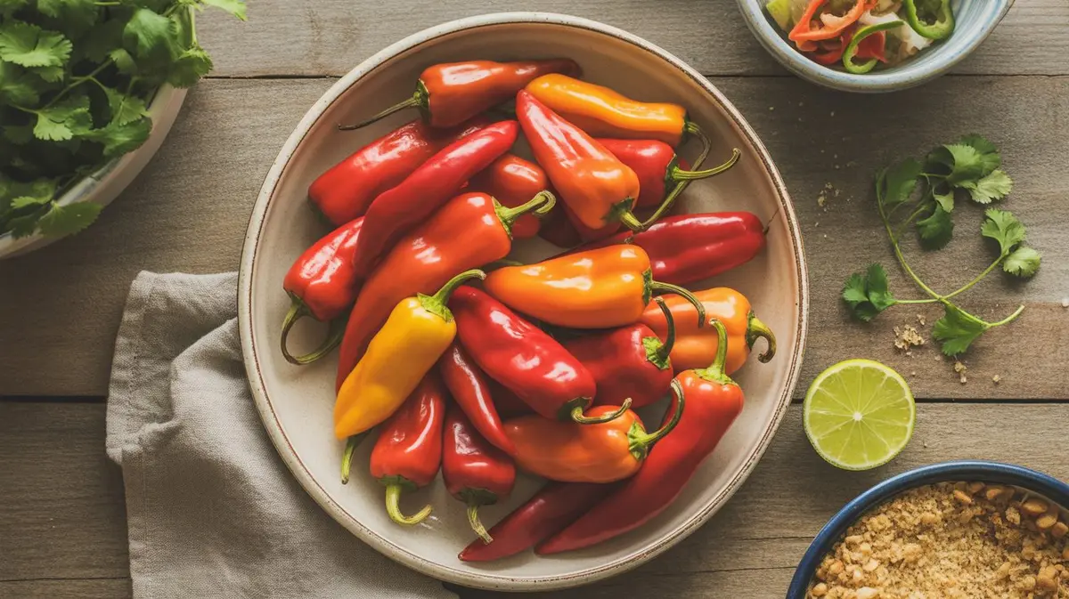 Fresh  peppers showing color, shape and texture