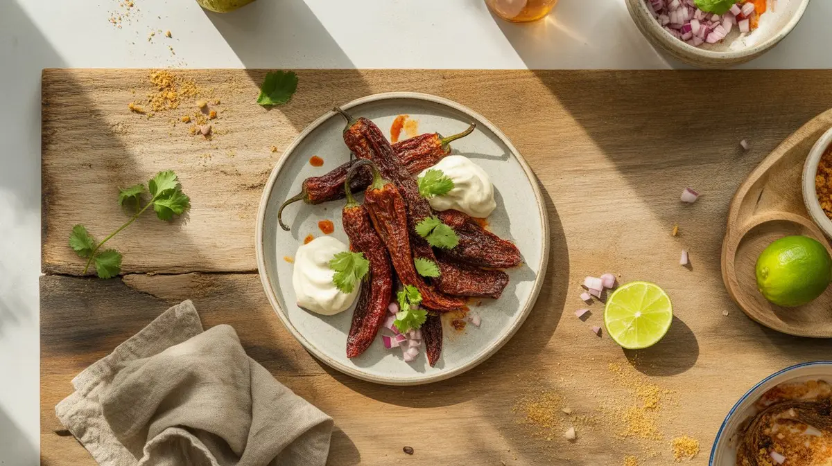 Fresh Chipotle peppers showing color, shape and texture