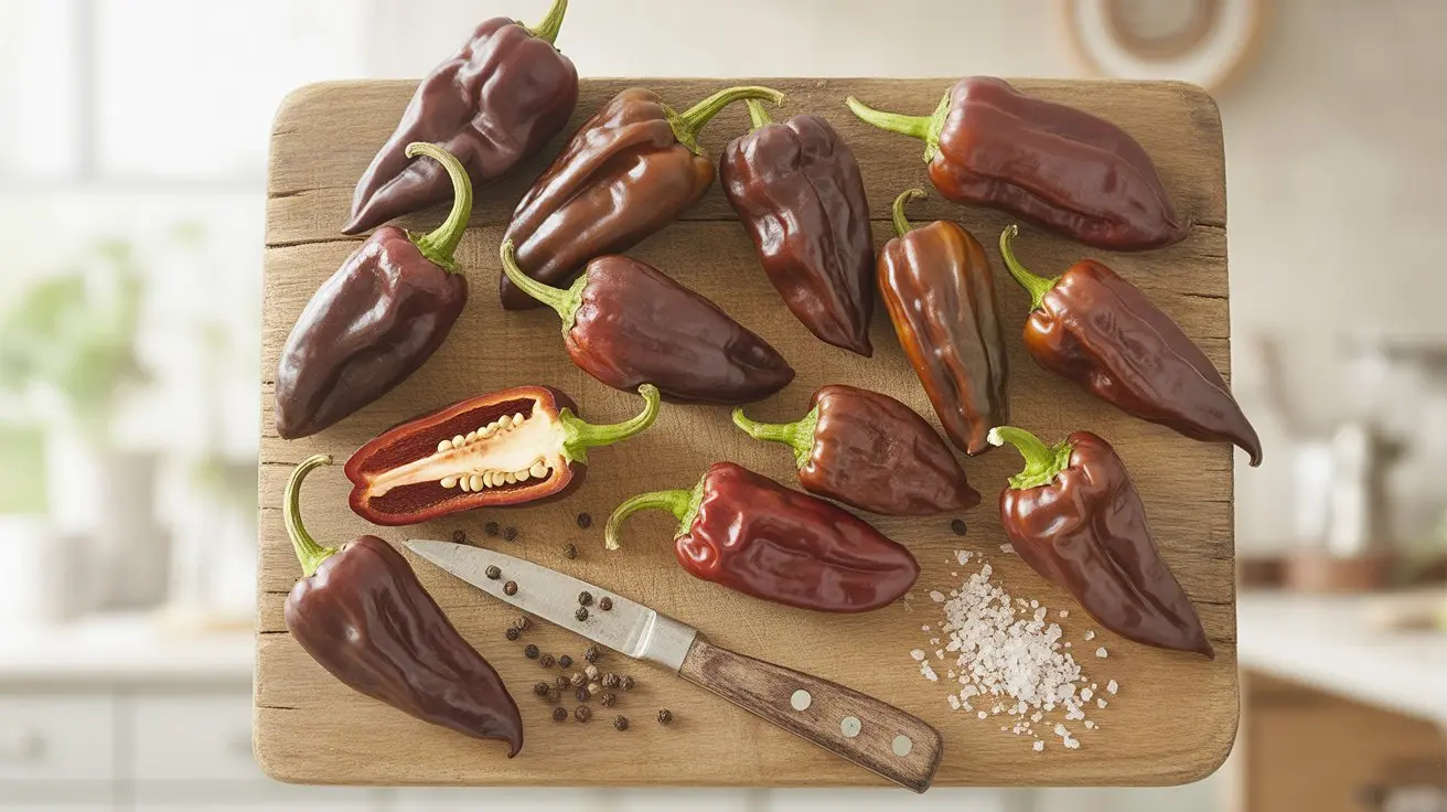 Chocolate Bhutlah pepper - appearance, color and shape