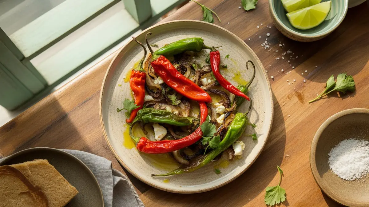 Fresh Fresno Pepper peppers showing color, shape and texture