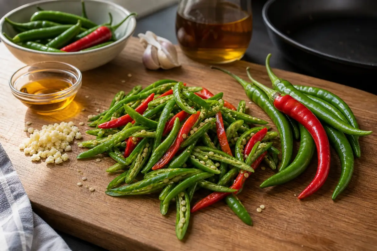 Additional Fushimi Pepper preparation view