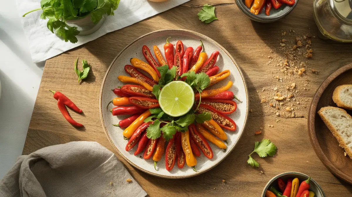 Fresh Hinkelhatz Pepper peppers showing color, shape and texture