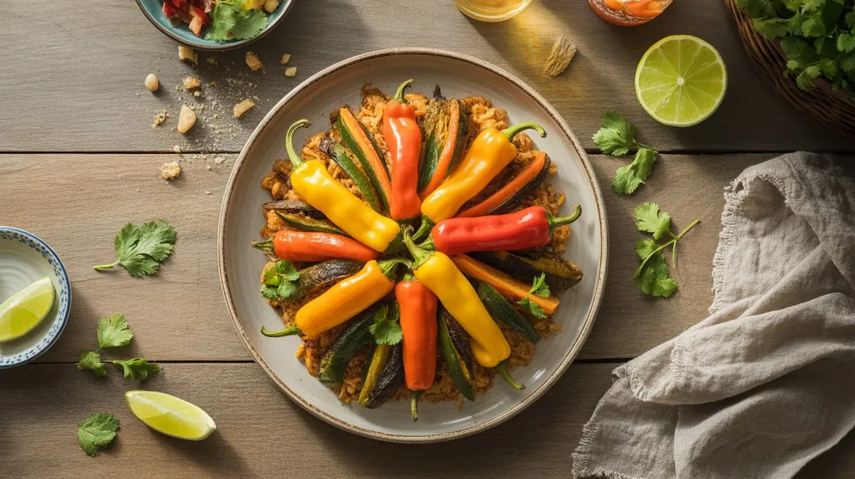 Fresh Madame Jeanette peppers showing color, shape and texture