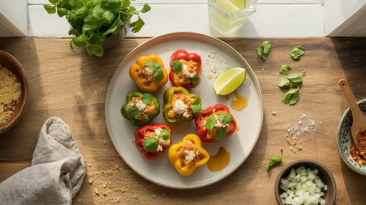 Fresh Mexibell Pepper peppers showing color, shape and texture