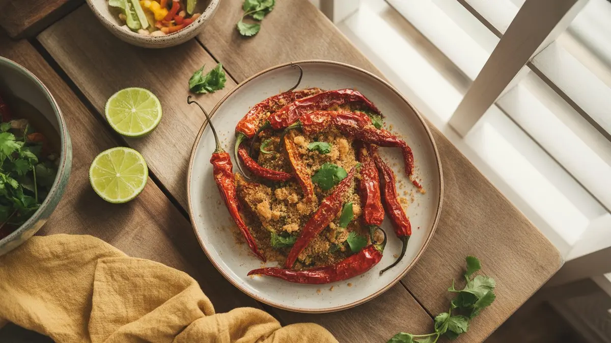 Fresh Naga Viper peppers showing color, shape and texture