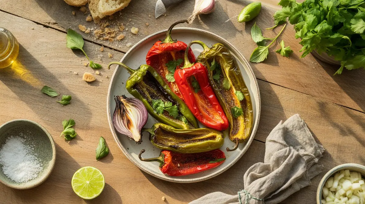Fresh NuMex Heritage 6-4 peppers showing color, shape and texture