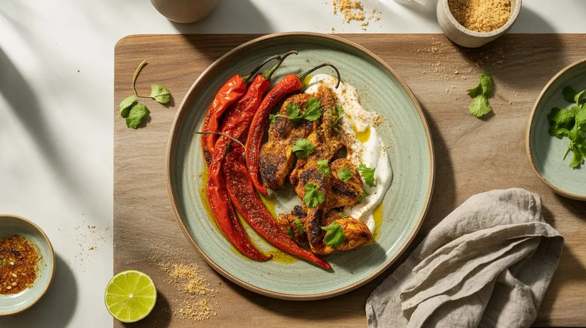 Fresh Peri Peri peppers showing color, shape and texture