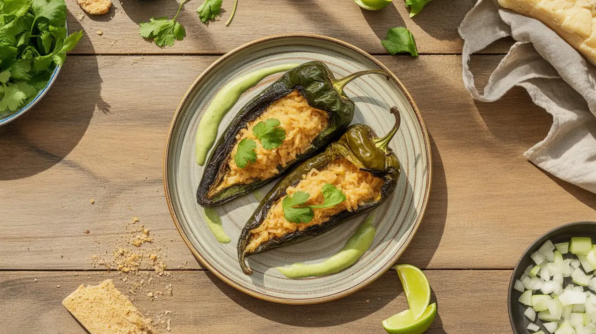 Fresh Poblano Pepper peppers showing color, shape and texture