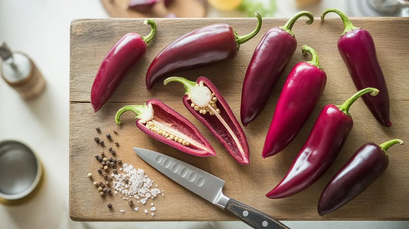 Purple Jalapeño pepper - appearance, color and shape