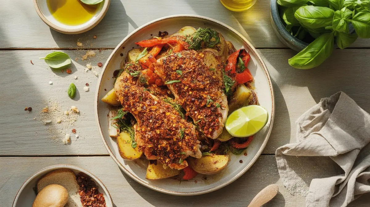 Fresh Red Pepper Flakes peppers showing color, shape and texture