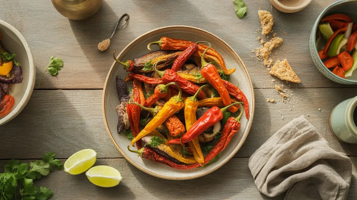 Fresh  peppers showing color, shape and texture