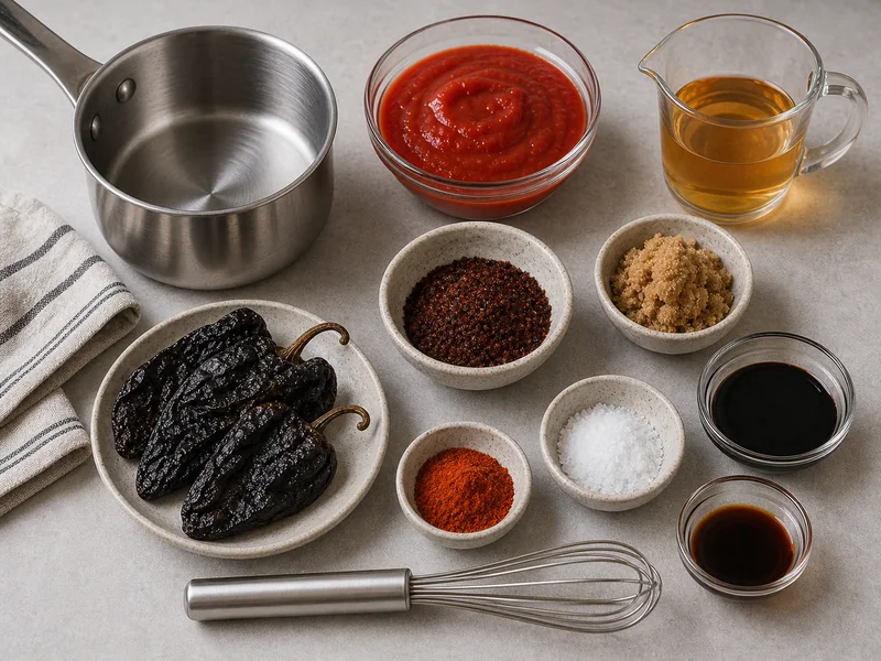Ancho Bbq Sauce preparation and ingredients
