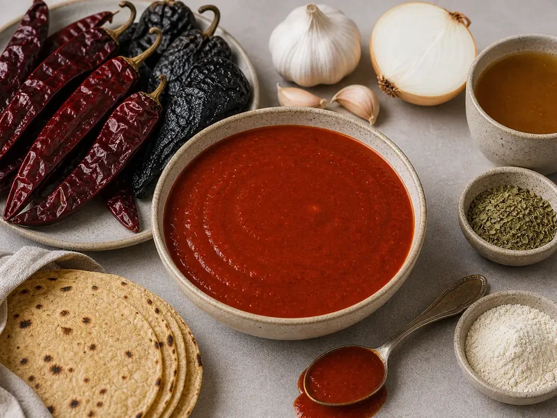 Authentic Enchilada Sauce finished texture and serving consistency