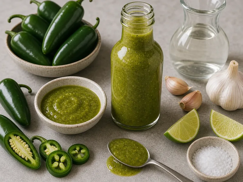 Basic Jalapeno Hot Sauce finished texture and serving consistency