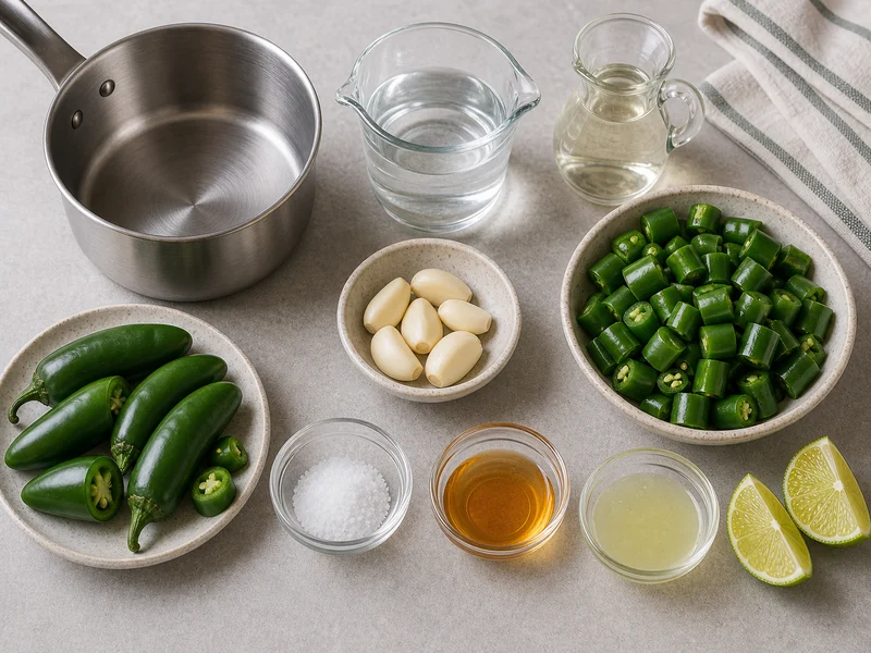 Basic Jalapeno Hot Sauce preparation and ingredients